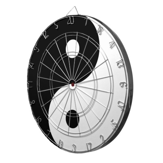 Schwarz-weißes Yang-Symbol Dartscheibe (Vorderseite rechts)