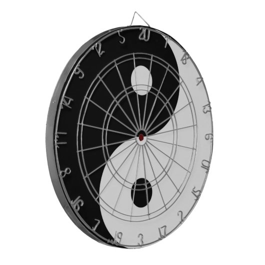 Schwarz-weißes Yang-Symbol Dartscheibe (Vorderseite Links)