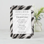 Schwarz-weißes Zebra Einladung (Stehend Vorderseite)