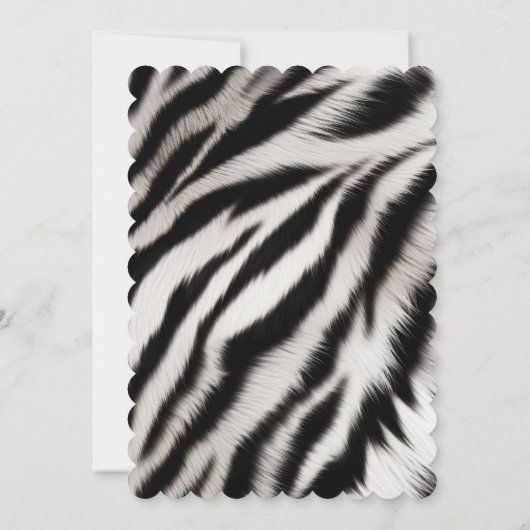 Schwarz-weißes Zebra Einladung (Rückseite)