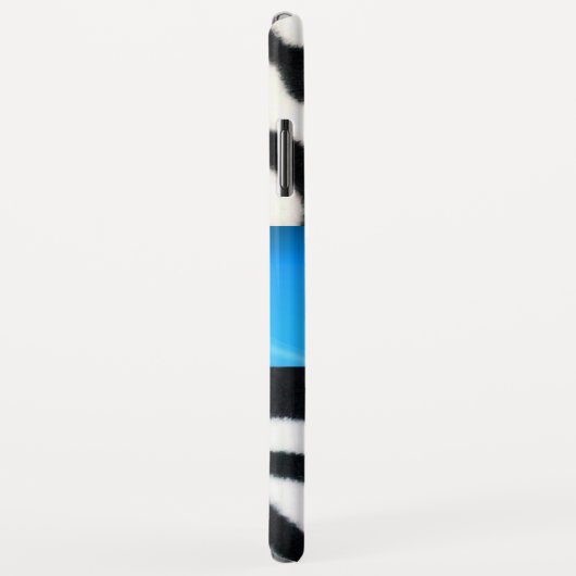 SCHWARZ-WEISSES ZEBRA FUR AQUA BLUE GEM MONOGRAM, Case-Mate iPhone HÜLLE (Hinten/Rechts)