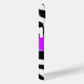 SCHWARZ-WEISSES ZEBRA FUR VIOLET LILA GEM MONOGRAM Case-Mate iPhone HÜLLE (Rückseite / Rechts)