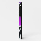 SCHWARZ-WEISSES ZEBRA FUR VIOLET LILA GEM MONOGRAM Case-Mate iPhone HÜLLE (Hinten/Links)