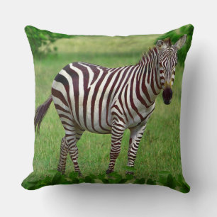 Schwarz-weißes Zebra im Dschungel Kissen