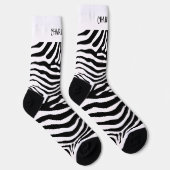 Schwarz-weißes Zebra-Muster Socken (Rechts)