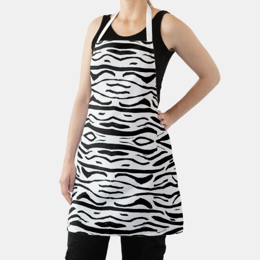Schwarz-weißes Zebra- oder Tigermuster Schürze (InSitu)