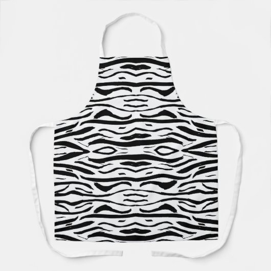 Schwarz-weißes Zebra- oder Tigermuster Schürze (Vorderseite)