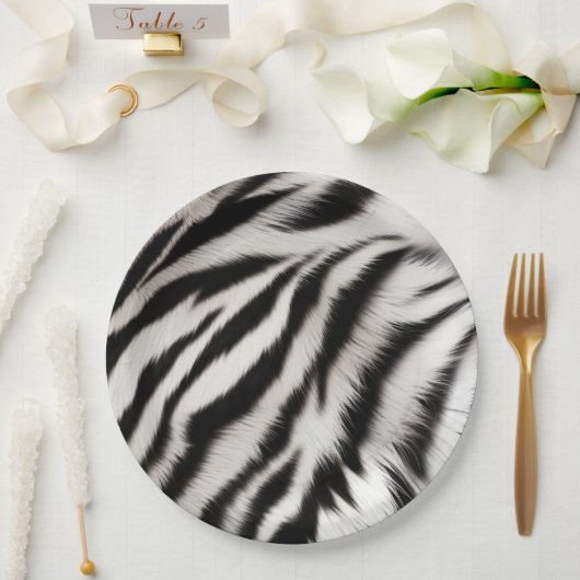 Schwarz-weißes Zebra Pappteller (Hochzeit)