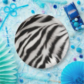 Schwarz-weißes Zebra Pappteller (Party)