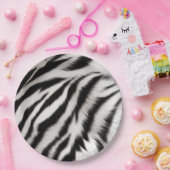 Schwarz-weißes Zebra Pappteller (Party)