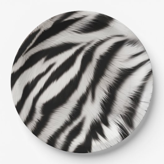 Schwarz-weißes Zebra Pappteller (Vorderseite)