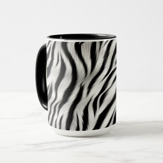 Schwarz-weißes Zebra Tasse (Vorderseite Links)