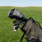 Schwarz-weißes Zebra-Tiermuster Anfangsmonogramm Golf Headcover (In SItu)