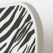 Schwarz-weißes Zebra-Tiermuster Anfangsmonogramm Pickleball Schläger (Linke Seite)