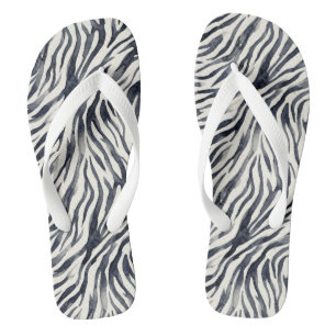 Schwarz-weißes Zebradruck-Muster Badesandalen