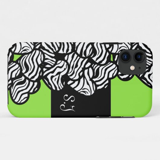 Schwarz-weißes Zebramuster Case-Mate iPhone Hülle (Rückseite (Horizontal))