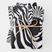 Schwarz-weißes Zebramuster Geschenkpapier Set (Beispiel)