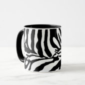 Schwarz-weißes Zebramuster Wildsafari Tasse (Vorderseite Links)