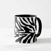 Schwarz-weißes Zebramuster Wildsafari Tasse (VorderseiteRechts)