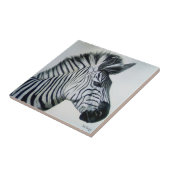 Schwarz-weißes Zebrapotrait Fliese (Seite)