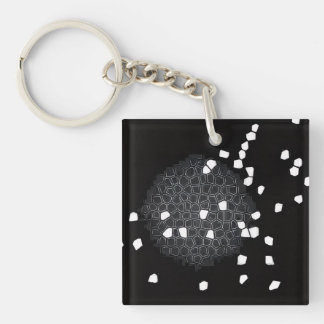 Schwarz-weißes zerbrochenes Puzzle-Schlüsselanhäng Schlüsselanhänger