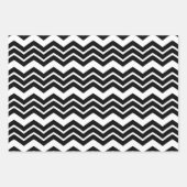 Schwarz-weißes Zigzag Zickzack Muster Geschenkpapier Set (Vorderseite 3)