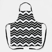 Schwarz-weißes Zigzag Zickzack Muster Schürze (Vorderseite)