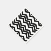 Schwarz-weißes Zigzag Zickzack Muster Serviette (Ecke)