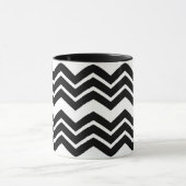 Schwarz-weißes Zigzag Zickzack Muster Tasse (Zentrum)