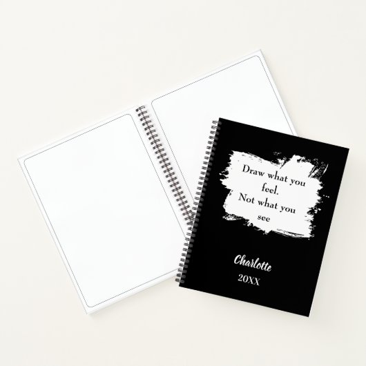 Schwarz-weißes Zitat zu Sketchbook-Inspiration Notizblock (Innenseite)