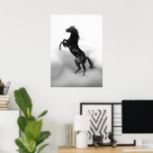Schwarz-weißes Zuchtpferd Poster (Heimbüro)