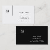 Schwarz-weißes zweiseitiges, modernes Berufliches Visitenkarte (Vorne/Hinten)