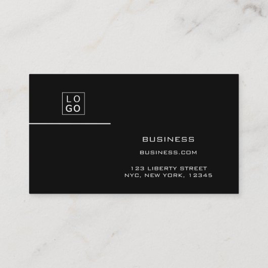 Schwarz-weißes zweiseitiges, modernes Berufliches  Visitenkarte (Rückseite)