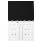 Schwarz & Wh Hintergrund in mehreren Farben auf ei Kalender (Feb 2026)
