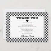 Schwarz | White Diagonal Buffalo Karo Vielen Dank Dankeskarte (Vorderseite)