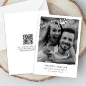 Schwarz | White Foto QR Code Wedding Save the Date Einladung