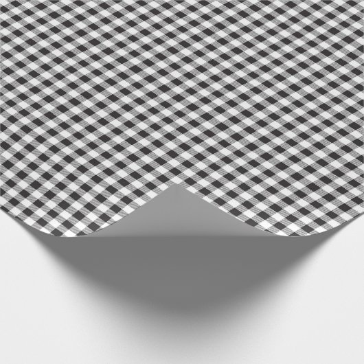 Schwarz | White Gingham Wrapping Paper Geschenkpapier (Ecke)