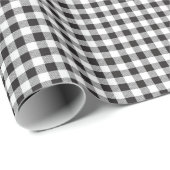 Schwarz | White Gingham Wrapping Paper Geschenkpapier (Rolleneckpunkt)