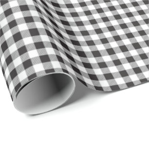 Schwarz   White Gingham Wrapping Paper Geschenkpapier