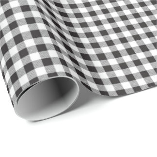 Schwarz | White Gingham Wrapping Paper Geschenkpapier
