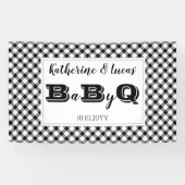 Schwarz | White Karos Baby Q GRILLEN Dusche Banner (Horizontal)