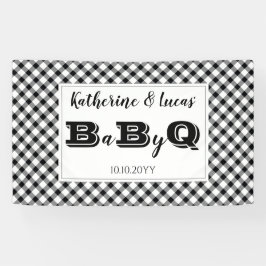 Schwarz | White Karos Baby Q GRILLEN Dusche Banner