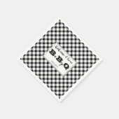 Schwarz | White Karos Baby Q GRILLEN Dusche Napkin Serviette (Ecke)