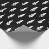 Schwarz | White Pine Trees Weihnachten | Urlaub Geschenkpapier (Ecke)