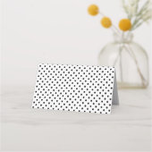 Schwarz | White Polka Dot Wedding Table Platzkarte (Rückseite)