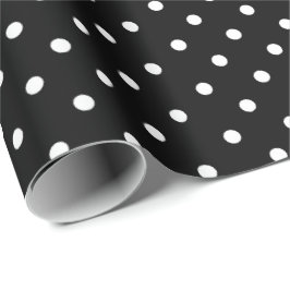 Schwarz | White Polka Dot Wrapping Paper Geschenkpapier