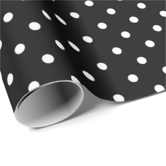 Schwarz | White Polka Dot Wrapping Paper Geschenkpapier