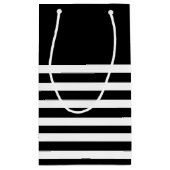 Schwarz | White Stripes Wedding Kleine Geschenktüte (Rückseite)