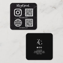 Schwarz | White Texture Social Media QR Code