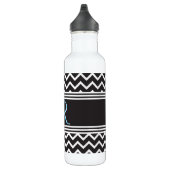Schwarz | White Zickzack Gothic Zigzag Monogram Edelstahlflasche (Rechts)